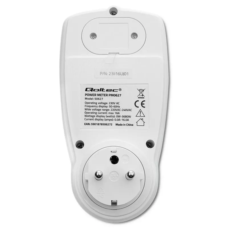 Medidor de potência QOLTEC PM0627 3680W com histórico — QOLTEC PM0627 3680W