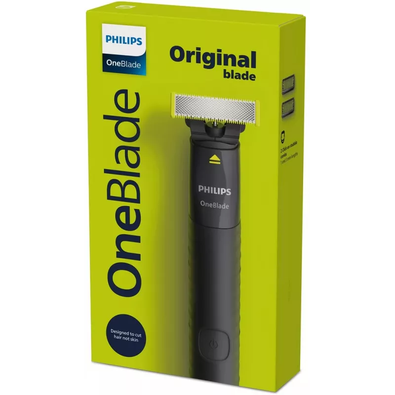 Máquina de barbear e aparador Philips OneBlade QP1424/10 — antracite, a pilhas, 30 min. de autonomia, pentes para barba