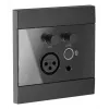 AUDAC WP225/B Painel de parede, microfone XLR + conector fêmea jack 3,5 mm, Bluetooth, preto