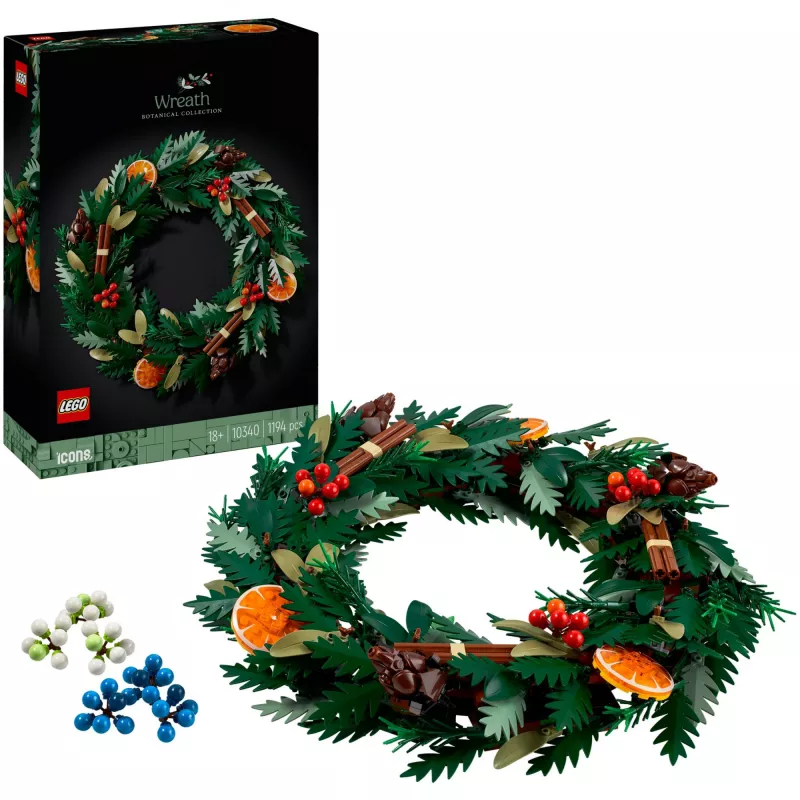 LEGO 10340 Icons Coroa de Natal brinquedo de construção