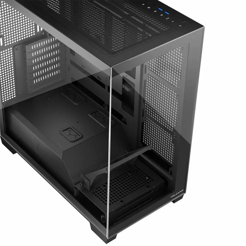 Caixa de PC MODECOM Volcano Stellar NF ATX Midi Tower, vidro temperado, preto, suporta ATX/micro ATX, GPU até 420 mm, cooler da CPU 175 mm