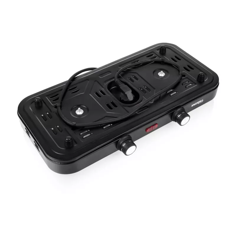 Placa elétrica Tristar KP-6152 — 2 zonas de cozedura, controlo tátil, preto
