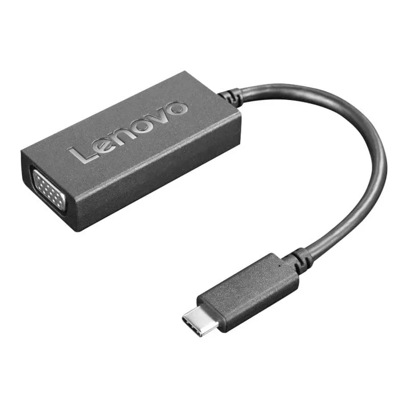 Adaptador de cabo de vídeo Lenovo 4X90M42956 VGA (D-Sub) USB Type-C preto