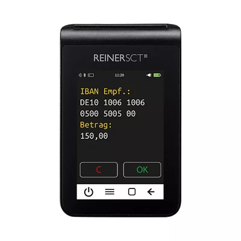 ReinerSCT tanJack deluxe Leitor de cartões gerador de TAN, preto, USB Type-C
