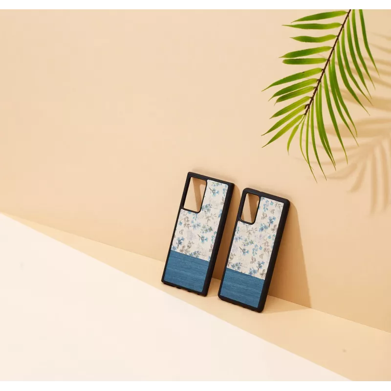Capa para telemóvel Man and Wood para Samsung Galaxy Note 20 Ultra — flor azul sobre preto