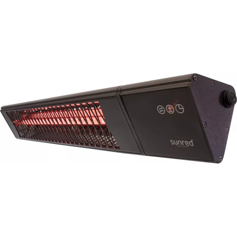 Aquecedor infravermelhos SUNRED PRO25W-SMART, montagem na parede triangular escuro, 2500 W, preto, IP55
