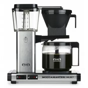 Máquina de café de filtro MOCCAMASTER KBG 741 — depósito de água de 1,25 l, jarra de 10 chávenas, 1520 W, aço inoxidável/preto