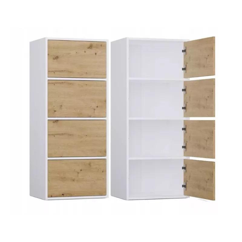 Cómoda ALMA branco/carvalho artisan