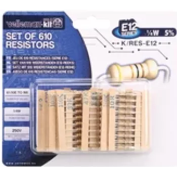 VELLEMAN K/RES-E12 - sortido, resistências E12, 610 peças (K/RES-E12)