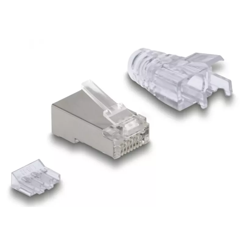 Conector macho RJ45 DeLOCK 67177 prateado transparente 50 unid.