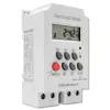 Temporizador eletrónico para calha DIN QOLTEC PC0629 — alimentação 24V, saída 16A