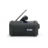 Muse MH-08 MB rádio solar portátil com manivela e lanterna, preto