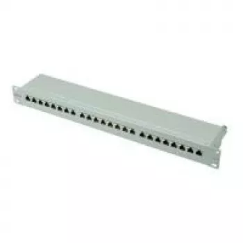 Patch panel ROLINE Cat. 6 / Classe E 48,30cm (19), 24P, blindado, cinzento claro (26.11.0351)
