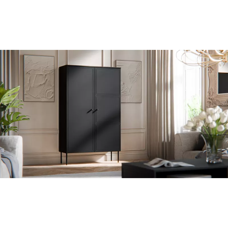 Armário de arrumação Cama Meble PALAZZO BIS 100x39x166 preto mate, de chão encostado à parede
