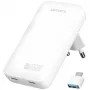 Carregador FlatPlug 65W GaN Dual USB-C branco