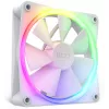 Ventoinha de caixa NZXT F120 RGB 120 mm branca, 4 pinos, 1800 rpm, 50,18 CFM, 18 LEDs