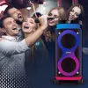 Altifalante portátil MANTA SPK0601B100, 100 W, Bluetooth, karaoke, microfone sem fios, bateria, equalizador, iluminação disco