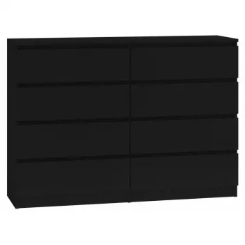 Cómoda top e shop M8 140 CZERŃ — 8 gavetas, aglomerado, 1380×400×970 mm, preta