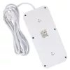 Régua de tomadas MACLEAN MCE391 W — 6 tomadas, 4×USB-A + 1×USB-C, cabo de 3 m, 110–240 V, 2500 W, branco