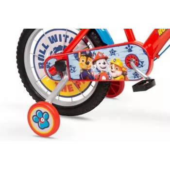 Bicicleta infantil Toimsa 16 polegadas Paw Patrol vermelha modelo 1678, rodas de 16 polegadas, mudanças de entrada