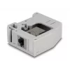 Adaptador para calha DIN DeLOCK conector fêmea RJ45 para conector fêmea RJ45 Cat.6A cinzento