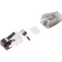 Ficha de cabo RJ-45 preto prateado S/CONN 08-02050 macho