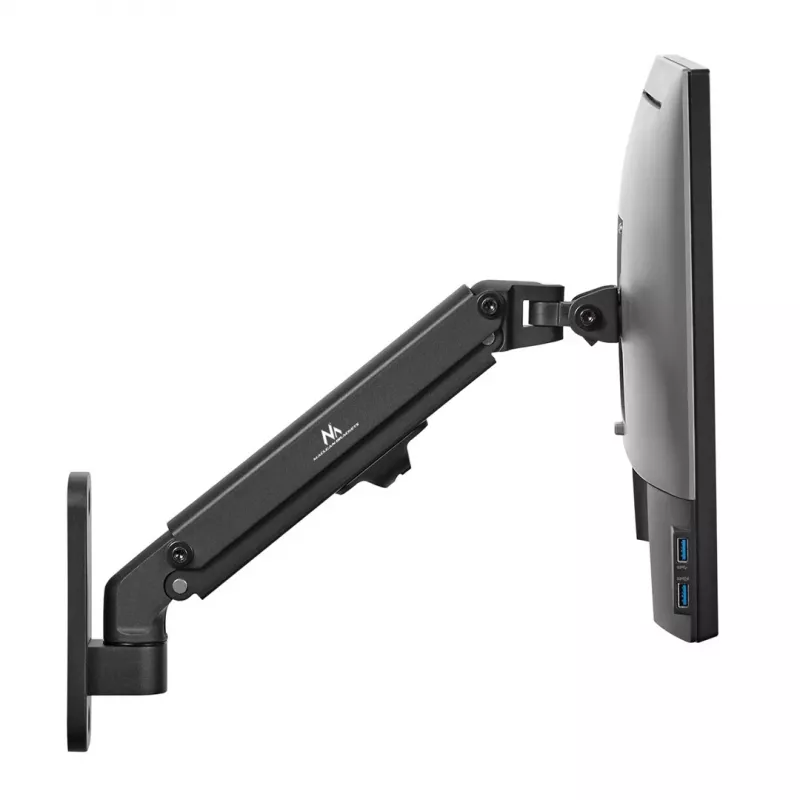 Maclean MC-458 suporte de parede para monitor, mola a gás, altura ajustável, 17-27 polegadas, até 7 kg, VESA 75x75/100x100, preto