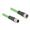 Cabo de rede DeLOCK M12 cabo codificado D 4 pinos macho para fêmea PUR (TPU) 1 m