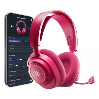 Headset STEELSERIES Arctis Nova 7X Wireless Gen 2 — sem fios Bluetooth, circum-aural, arco de cabeça, 20–20000 Hz, 325 g, magenta