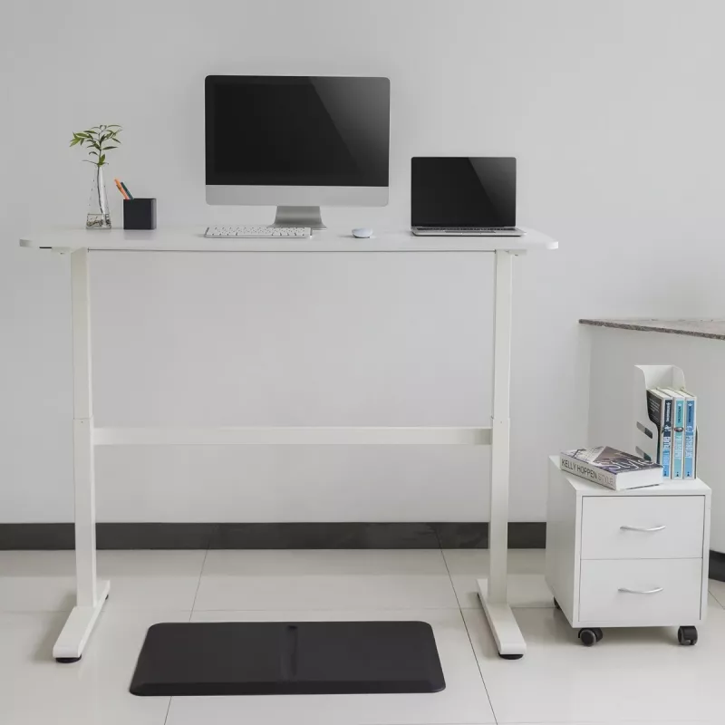 Secretária ajustável em altura manualmente Ergo Office, máx. 40 kg, altura máx. 117 cm, com tampo para trabalho de pé e sentado, ER-401 W