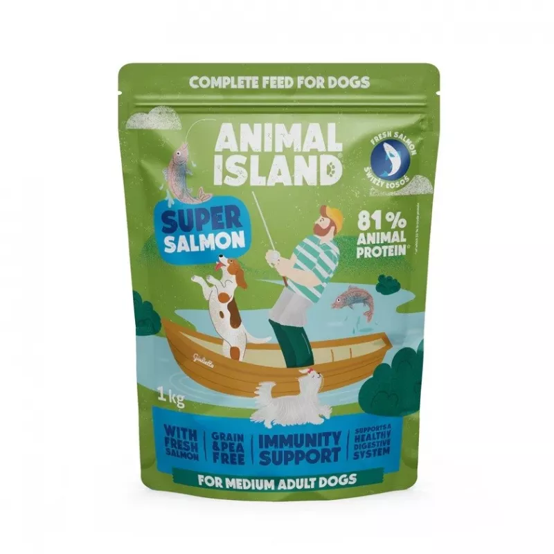 ANIMAL ISLAND Salmon - comida seca para cães - 1 kg