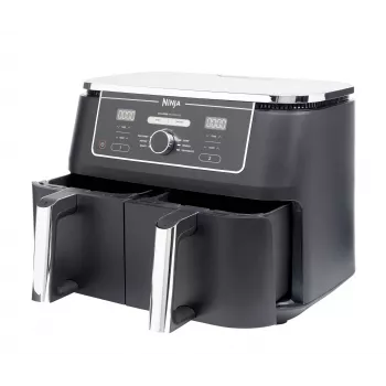 Fritadeira de ar quente Ninja AF400EU dupla 9,5 L autónoma 2470 W fritadeira de ar quente preta