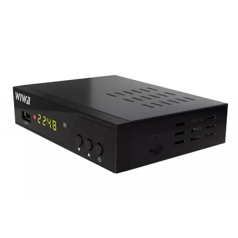 Sintonizador de TV digital HD terrestre WIWA H.265 PRO DVB-T/DVB-T2 — Full HD, H.265, HDMI, SCART, USB, gravação