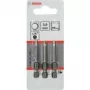 Conjunto de pontas de chave de fendas Bosch 3 unid. extra duras, Hex 3 mm, 49 mm de comprimento, encaixe de 1/4