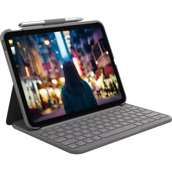 Teclado Logitech 920-011423 para dispositivos móveis QWERTZ alemão Bluetooth cinzento
