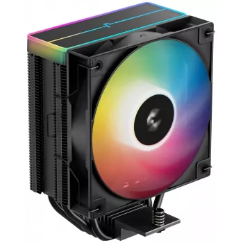 Ventoinha DeepCool AG400 BK ARGB V2 120 mm preta — ventoinha de CPU de 120 mm com rolamento hidráulico, suporte multi-socket