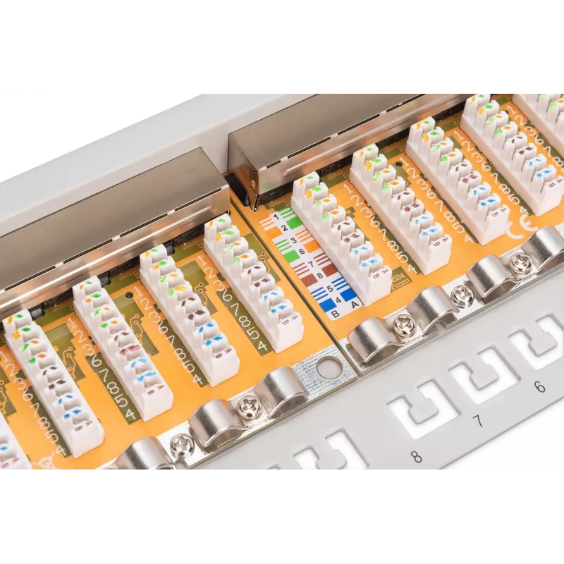 DIGITUS DN-91624S patch panel de 24 portas Cat6 blindado, 1U 19 polegadas, cinzento