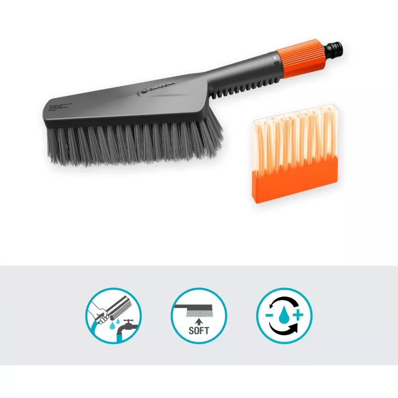 Gardena Cleansystem conjunto de lavagem com escova de mão M macia, 18863-20