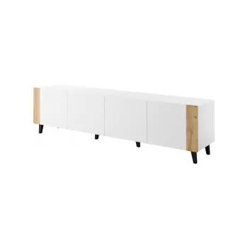 Móvel RTV FARO 200x42x52 branco mate + carvalho craft