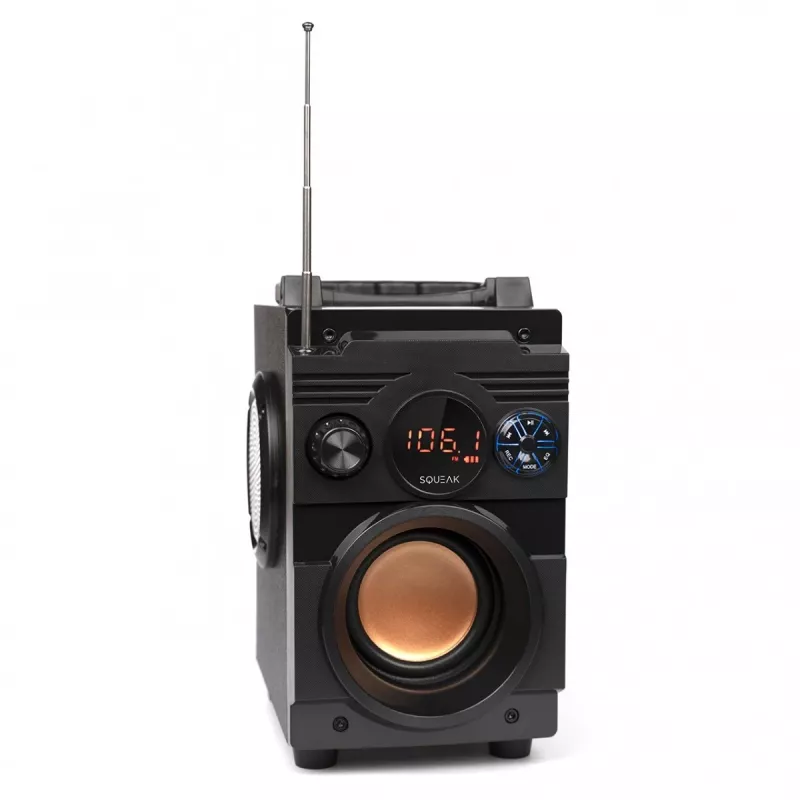 Altifalante Bluetooth 5.1 Squeak Bassblaster, rádio FM, leitor MP3 SQ1001