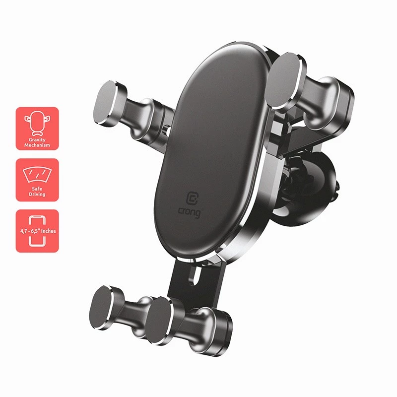 Suporte para automóvel Crong CRG-CH5-BLK — suporte universal ajustável para telefone