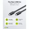 Cabo USB-C WENTRONIC USB4 Gen4 1.2m — suporta 16k@60Hz e 4K@120Hz