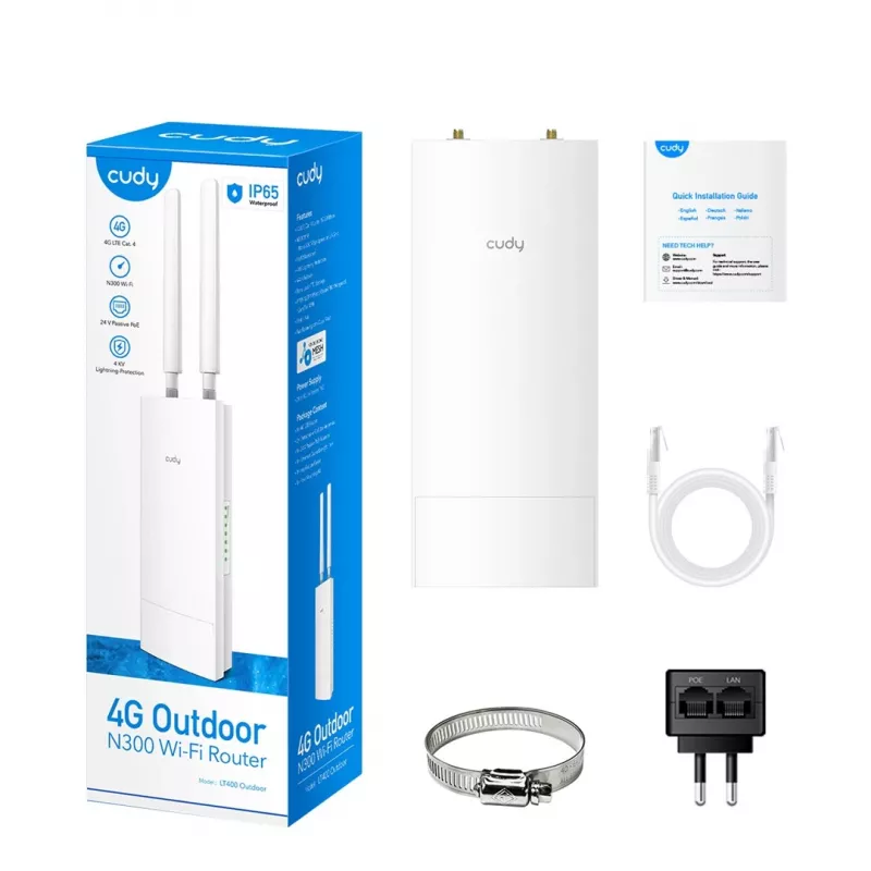 Router WLAN Cudy LT400 Fast Ethernet Single-Band (2,4 GHz) 4G Branco
