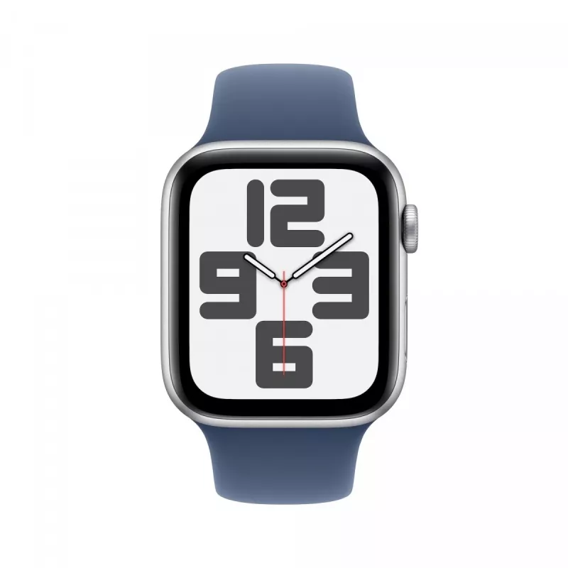Apple Watch SE GPS 40mm caixa de alumínio prateada com bracelete desportiva Denim