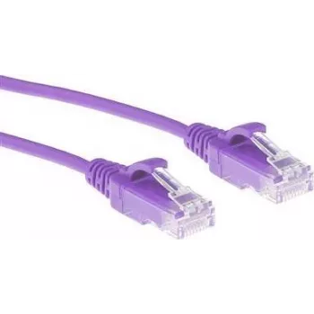 Cabo de rede ACT branco 1,5 metros LSZH U/UTP CAT6 Datacenter Slimline sem patilha com fichas RJ45