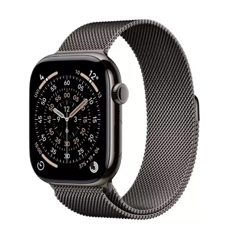 Apple Watch Series 11 GPS + Cellular 46mm Caixa de titânio sideral com bracelete Milanese sideral M/L