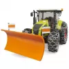 Trator de brinquedo BRUDER Claas Axion 950 com correntes de neve e pá de neve, modelo à escala