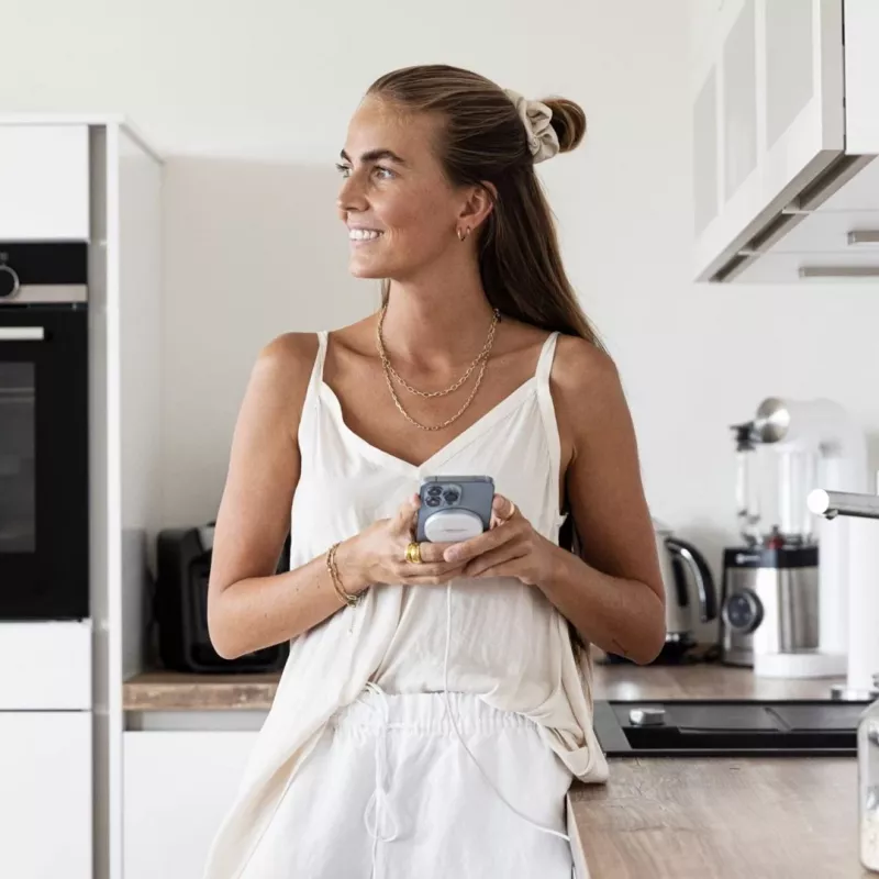 Vonmählen Aura Mini Base de carregamento sem fios magnética, branco
