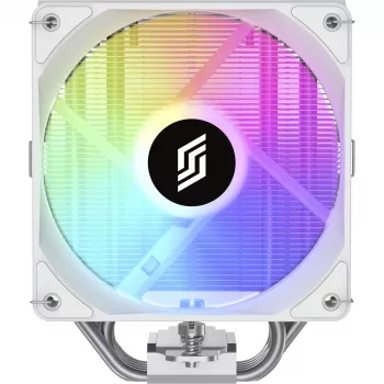 Dissipador de CPU Silentware Bora RGB branco com ventoinha PWM ARGB de 120 mm, 215 W TDP, compatível com AM5 e LGA1851