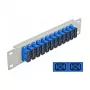 Patch panel de fibra ótica DeLOCK 10 polegadas 12 portas SC duplex azul 1U cinzento